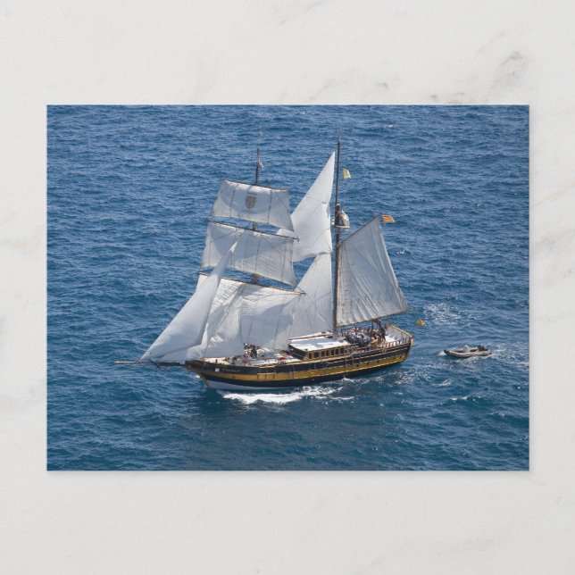 Cartão Postal Barco de navigação bonito (Frente)