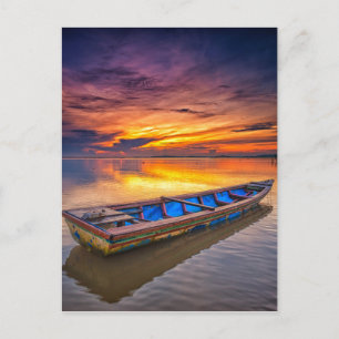 Cartão Postal Barco De Pesca Ao Sol Jubakar Beach
