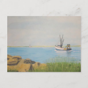Cartão Postal Barco de Pesca - Galilee RI