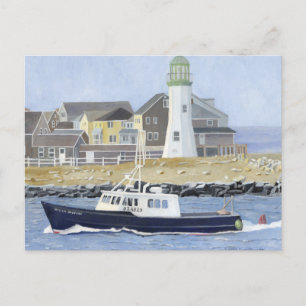 Cartão Postal Barco Lagosta Porto de Scituate
