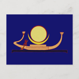 Cartão Postal Barco lunar egípcio barco de remo esquife