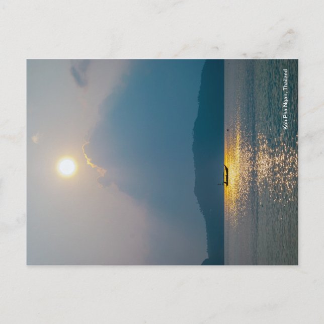 Cartão Postal Barco no pôr do sol, Koh pha ngan (Frente)