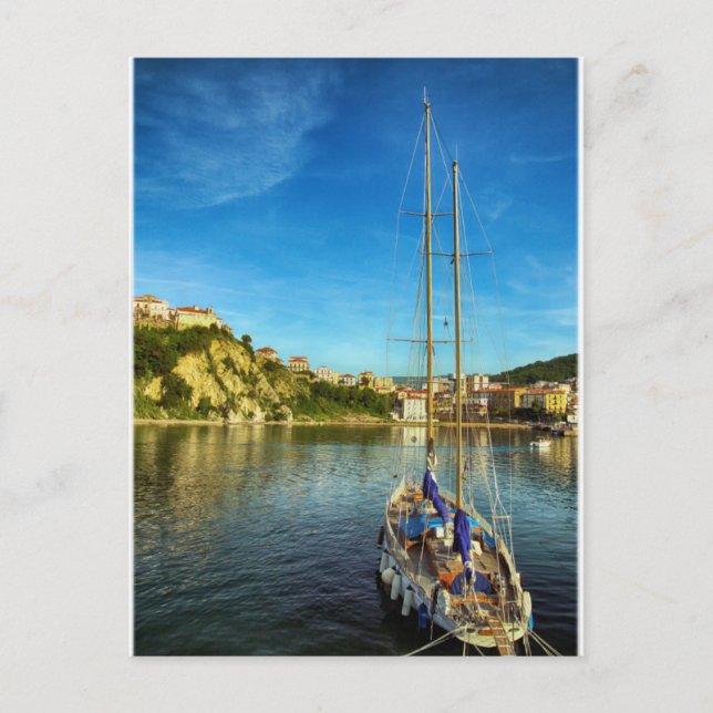 Cartão Postal Barco se Aproximando da Costa | Agropoli (Frente)