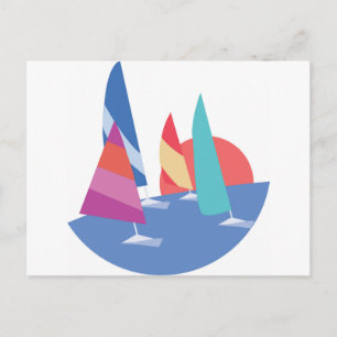 Cartão Postal Barcos à vela
