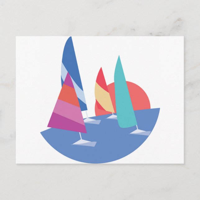 Cartão Postal Barcos à vela (Frente)