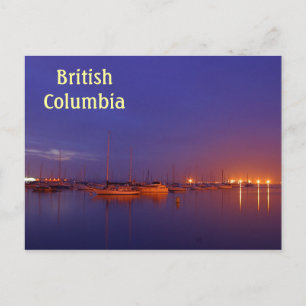 Cartão Postal Barcos à vela da Colúmbia Britânica em marina ao c