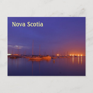 Cartão Postal Barcos à vela da Nova Escócia em marina no cartão-
