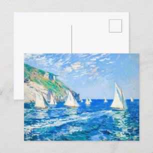 Cartão Postal Barcos à vela em águas calmas - Pintura impression