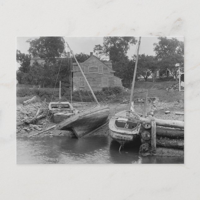 Cartão Postal Barcos à vela em Kittery Point, 1900 (Frente)