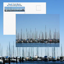 Cartão Postal Barcos à Vela em uma Fileira St Petersburg FL Foto
