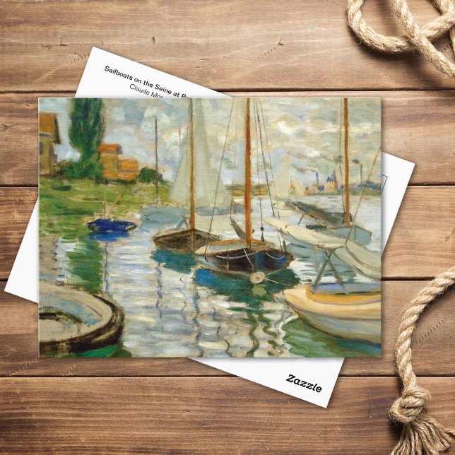 Cartão Postal Barcos à vela no Sena Claude Monet (Criador carregado)
