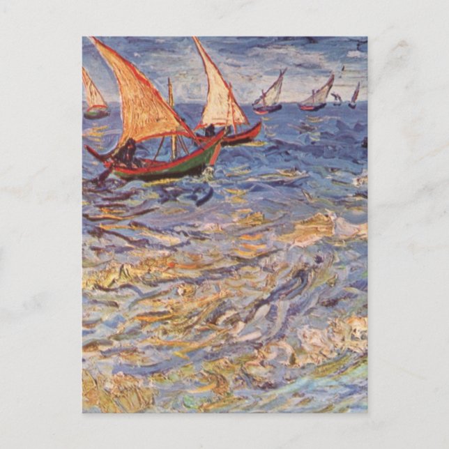 Cartão Postal Barcos à vela - Vincent Van Gogh (Frente)