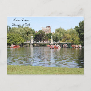 Cartão Postal Barcos Cisne, Boston, MA, fotografia