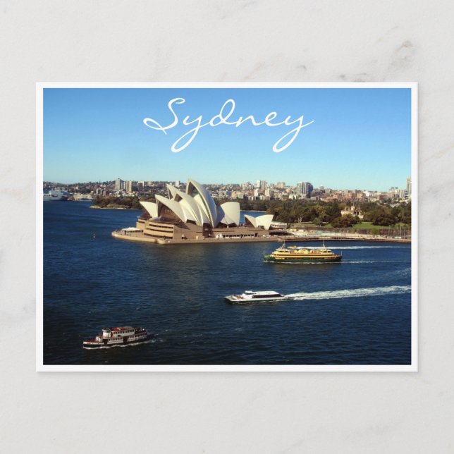 Cartão Postal barcos da ópera de sydney (Frente)