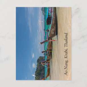 Cartão Postal Barcos de cauda longa na praia Ao Nang, Krabi, Tai