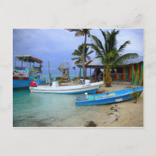 Cartão Postal Barcos de Caye Caulker, Belize