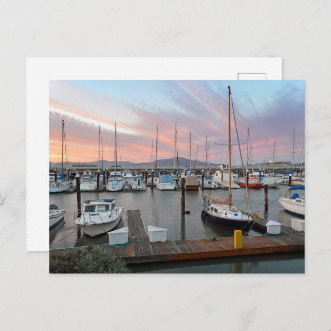 Cartão Postal Barcos de marina (Frente/Verso)