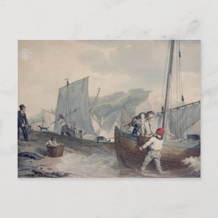 Cartão Postal Barcos de Pesca Descarregando