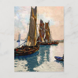 Cartão Postal Barcos de pesca franceses 1925