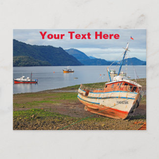 Cartão Postal Barcos de pesca, Hornopiren, Chile