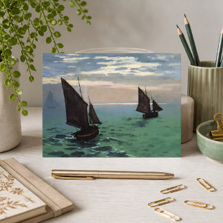 Cartão Postal Barcos de Pesca no Mar