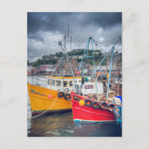 Cartão Postal Barcos de pesca no porto de Oban