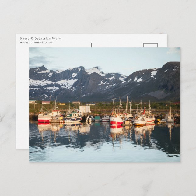 Cartão Postal Barcos de Pesca Noruegueses (Frente/Verso)