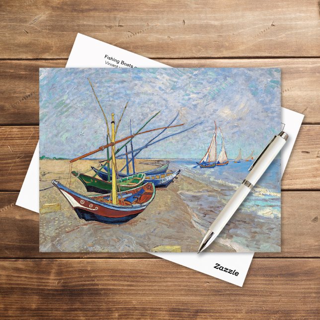 Cartão Postal Barcos de Pesca Praia Vincent van Gogh (Criador carregado)