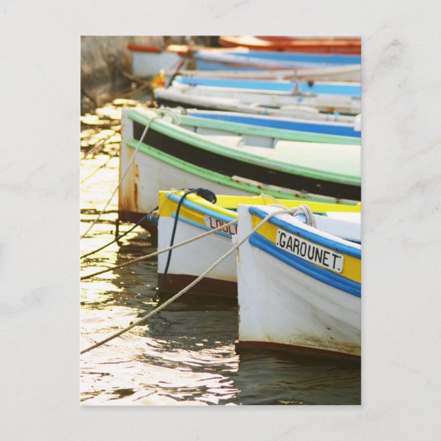 Cartão Postal Barcos de pesca provencais típicos pintados em (Frente)