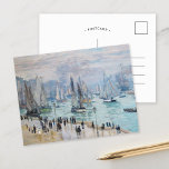 Cartão Postal Barcos de pesca que saem do porto | Claude Monet<br><div class="desc">Barcos de pesca que saem do porto, Le Havre (1874) | Os barcos de pesca de Claude Monet que saem do porto, Le Havre (1874) é uma obra-prima impressionista que captura barcos de pesca que partem do porto movimentado do Havre. A pintura mostra a mancha solta característica de Monet, paleta...</div>