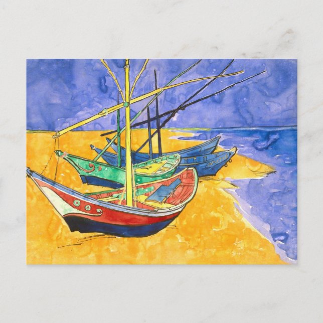 Cartão Postal Barcos de Pesca Sardos-Mários Van Gogh Fine (Frente)