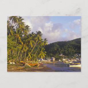 Cartão Postal Barcos de pesca, Soufriere, St Lucia, Caribe