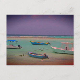 Cartão Postal Barcos de salvação em repouso Oistins Beach Barb