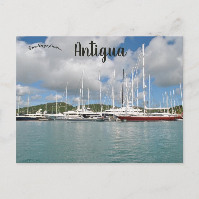 Cartão Postal Barcos em Antigua (Frente)