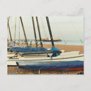 Cartão Postal Barcos em Brighton, Reino Unido