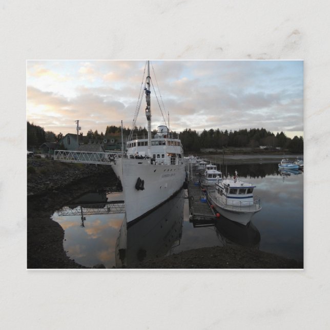 Cartão Postal Barcos em Dock (Frente)