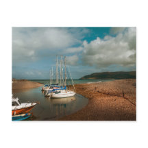Barcos em Porlock Weir em Somerset