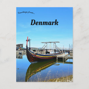 Cartão Postal Barcos em Roskilde Dinamarca