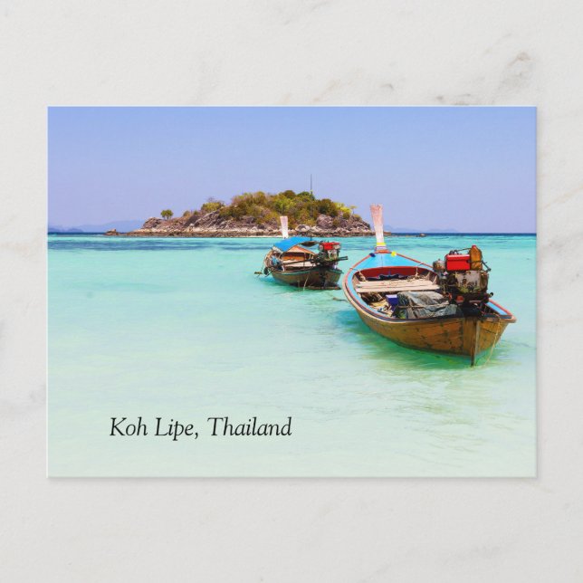 Cartão Postal Barcos, Koh Lipe, Tailândia (Frente)