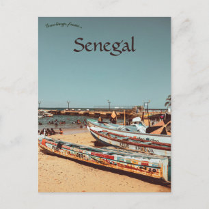 Cartão Postal Barcos na Ilha de Gorée, região de Dakar, Senegal