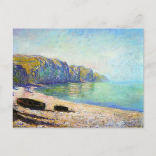 Cartão Postal Barcos na Praia em Pourville, Monet de Baixo Lado