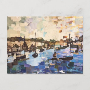 Cartão Postal Barcos no Lago Erie Colagem em Papel Cartão-Postal