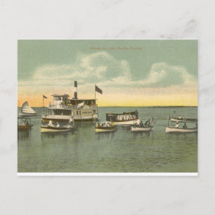 Cartão Postal Barcos no Lago Eustis, Flórida - 1910