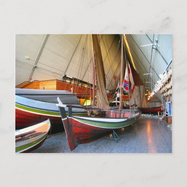 Cartão Postal Barcos no "Museu Fram" Oslo (Frente)