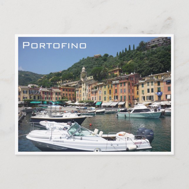 Cartão Postal barcos portofino (Frente)