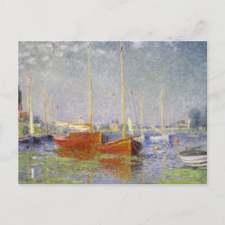 Cartão Postal Barcos Vermelhos em Argenteuil de Claude Monet (18