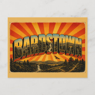 Cartão Postal Bardstown Kentucky Florestas Colinas Cachoeiras Ar
