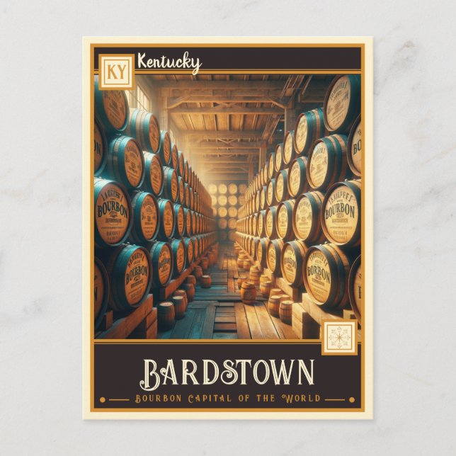 Cartão Postal Bardstown, Kentucky | Vintage (Frente)