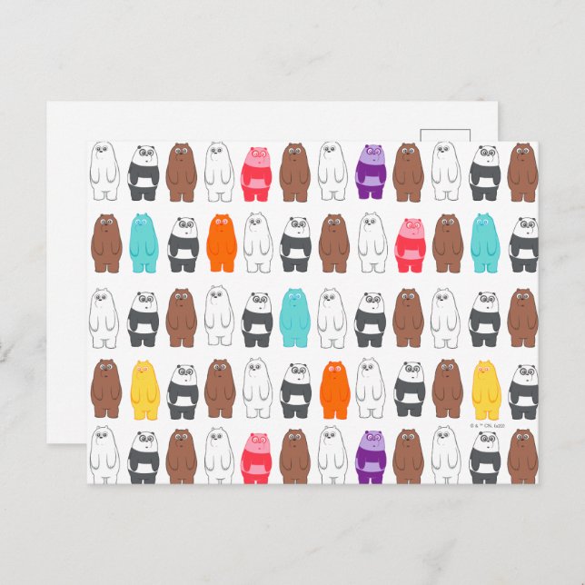 Cartão Postal Bare Bears Colorful Bear Patterno (Frente/Verso)