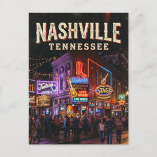 Cartão Postal Bares Honky-Tonks da Lower Broadway EUA